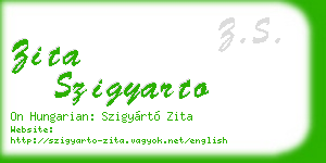 zita szigyarto business card