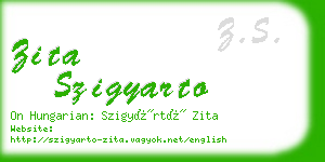 zita szigyarto business card